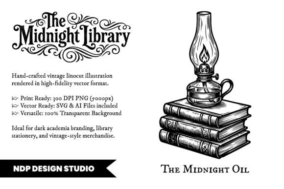 Download Vintage Linocut Lamp Dark Academia SVG - Dark academia Collection