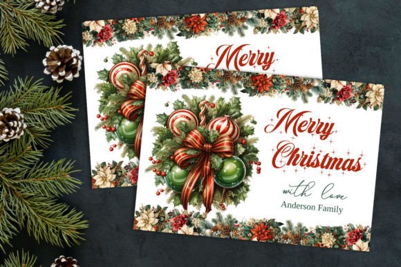 Download Retro Christmas Decoration Greeting Card - Greeting Collection