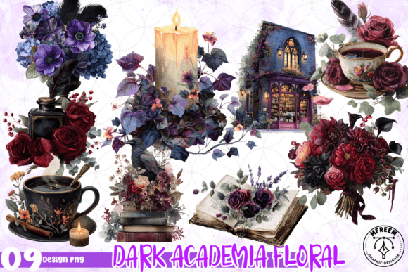 Download Dark Academia Floral PNG - Dark academia Collection