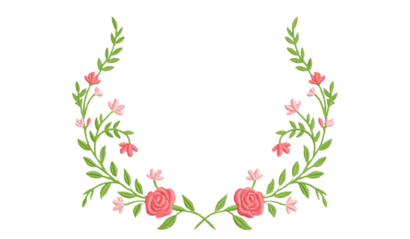 Download Floral Embroidery Frame Design Roses - Frame design Collection