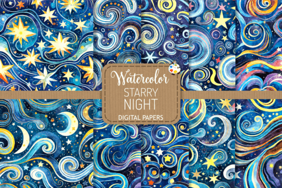Download Starry Night Watercolor Backgrounds - Backgrounds Collection