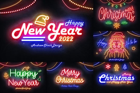 Download Christmas Neon Text Effects - Neon text effect Collection