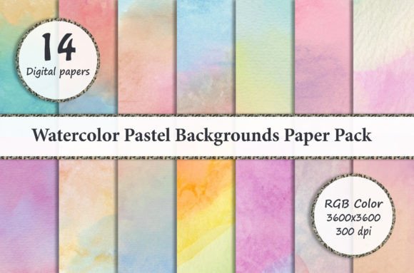 Download Watercolor Pastel Backgrounds Paper Pack - Backgrounds Collection