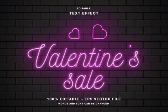 Download Valentine's Sale Neon Text Effect - Premium Resources