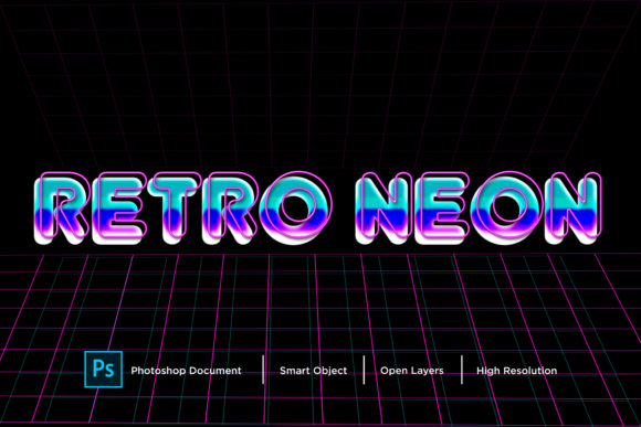 Download Retro Neon Text Effect Layer Style - Neon text effect Collection