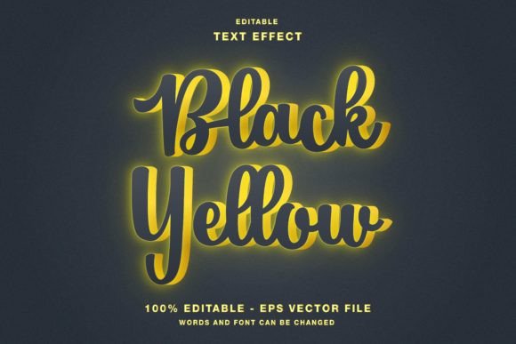 Download Black Yellow Neon Text Effect - Premium Resources
