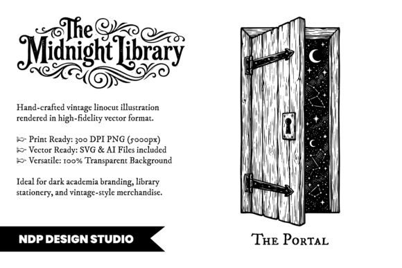Download Vintage Linocut Door Dark Academia SVG - Dark academia Collection
