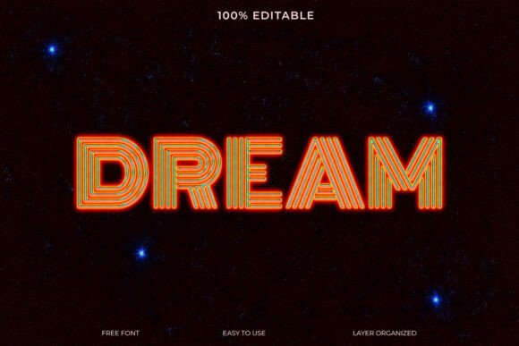 Download Dream Neon Text Effect Editable - Neon text effect Collection