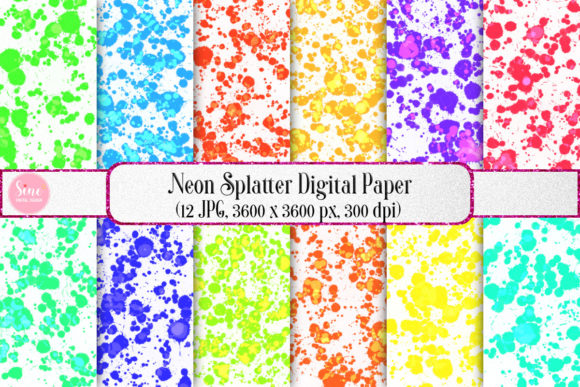 Download Neon Splatter Digital Papers Backgrounds - Backgrounds Collection