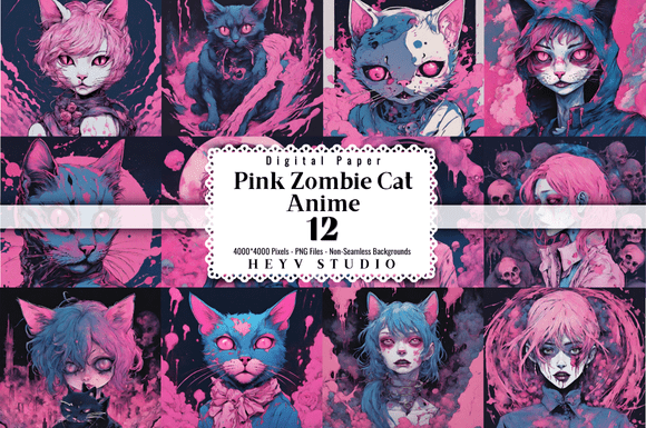 Download Pink Zombie Anime Cat Woman Backgrounds - Backgrounds Collection