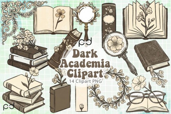Download Dark Academia Clipart Graphics - Premium Bundle