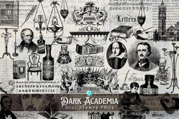 Download Dark Academia Digi Stamps PNG Clipart - Dark academia Collection