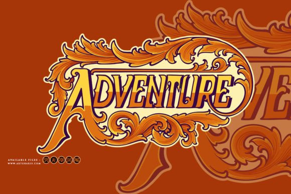 Download Adventure Typeface Word with Classic SVG - Adventure typeface Collection