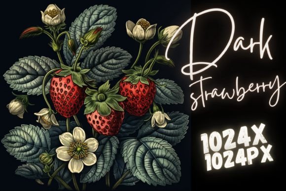 Download Dark Academia Strawberry Bush Graphic - Premium Resources