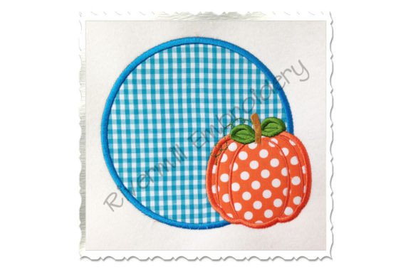 Download Applique Pumpkin Circle Frame Design - Frame design Collection