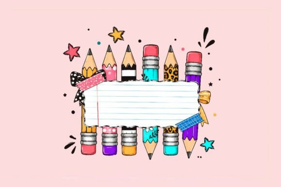 Download Pencil Supplies Clipart Frame Design - Frame design Collection